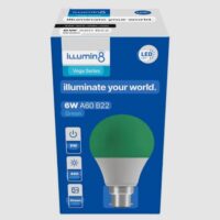 6W B22 LED GREEN, RED, BLUE, YELLOW
