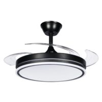 Retractable ceiling fan black